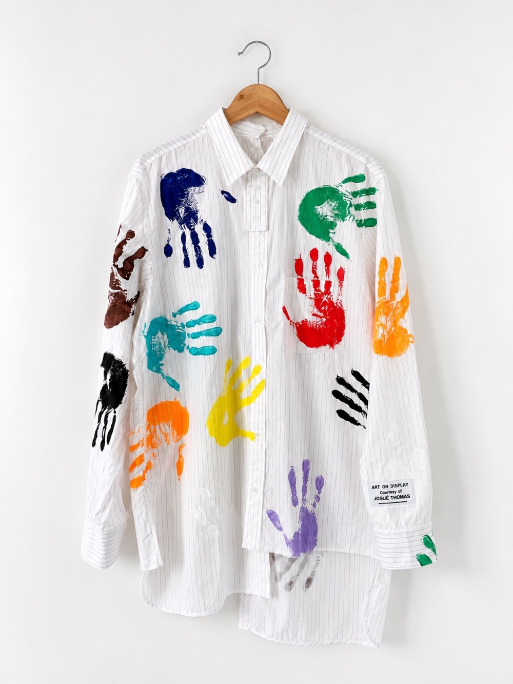LANVIN x Gallery Dept. Josué Thomas‎ Handprint Asymmetric Shirt Size 41 / US 16